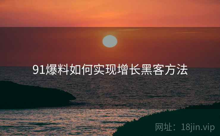 91爆料如何实现增长黑客方法