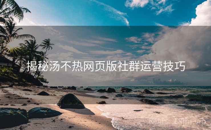 揭秘汤不热网页版社群运营技巧
